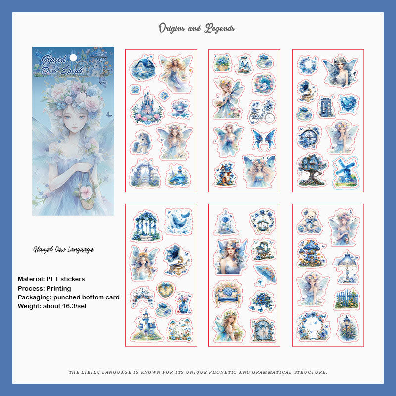 XYHM402|G9| - sticker pack Star Language Flower Dream series retro cut film handbook pet material stickers 6 pieces into 4 types