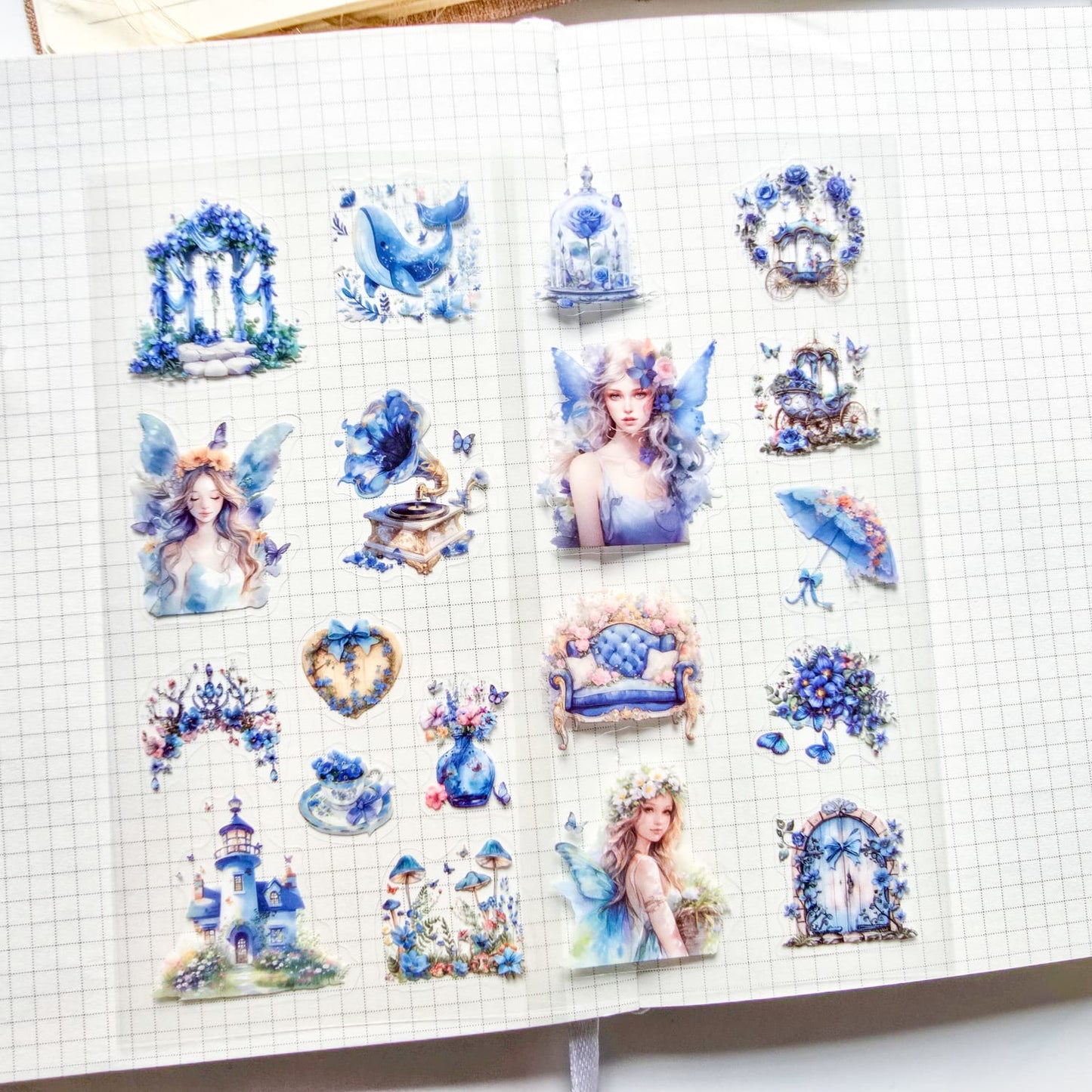 XYHM402|G9| - sticker pack Star Language Flower Dream series retro cut film handbook pet material stickers 6 pieces into 4 types