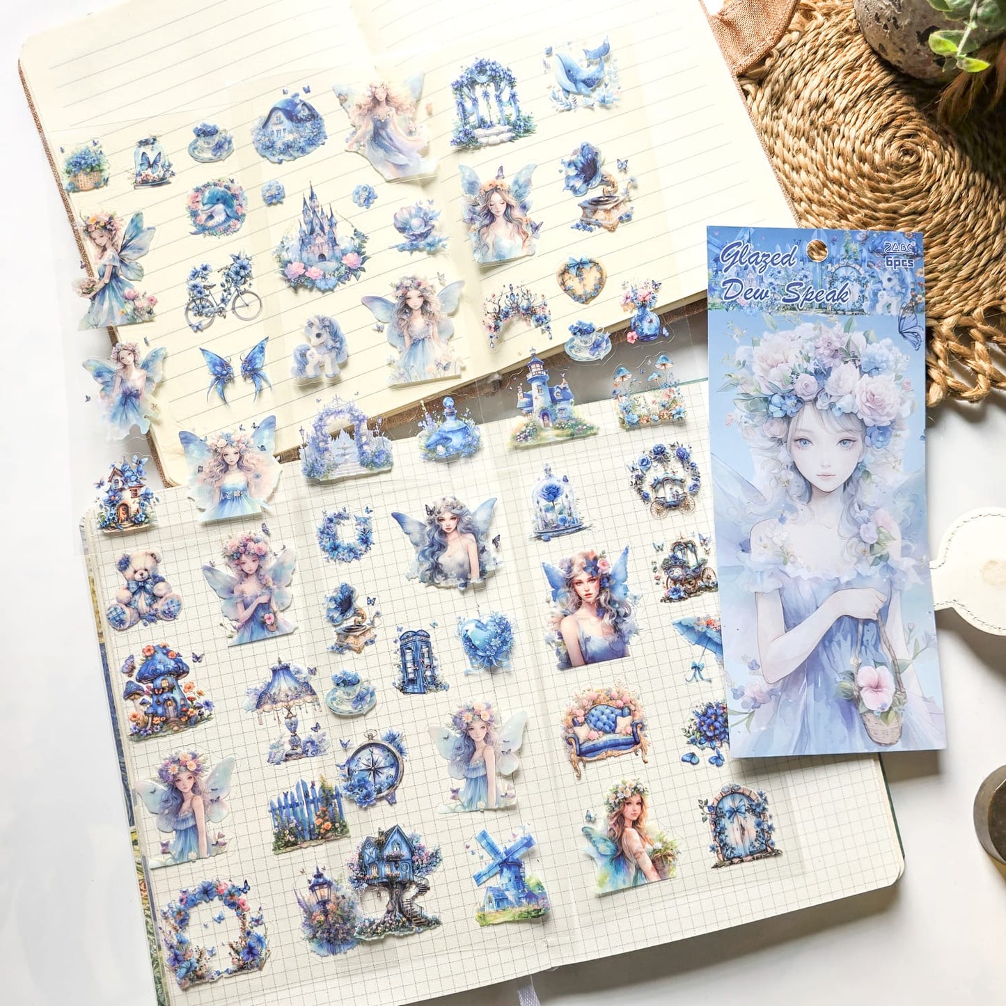 XYHM402|G9| - sticker pack Star Language Flower Dream series retro cut film handbook pet material stickers 6 pieces into 4 types