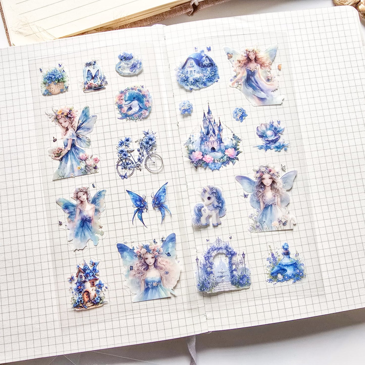 XYHM402|G9| - sticker pack Star Language Flower Dream series retro cut film handbook pet material stickers 6 pieces into 4 types