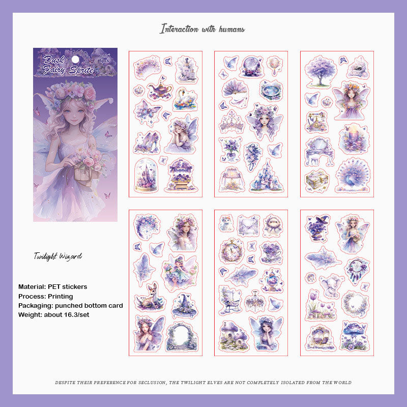 XYHM403|G9| - sticker pack Star Language Flower Dream series retro cut film handbook pet material stickers 6 pieces into 4 types