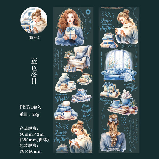 MHD-YDSG003|RD|-Coffee Theme Transparent PET Sticker Roll | 60 mm | 2mtr