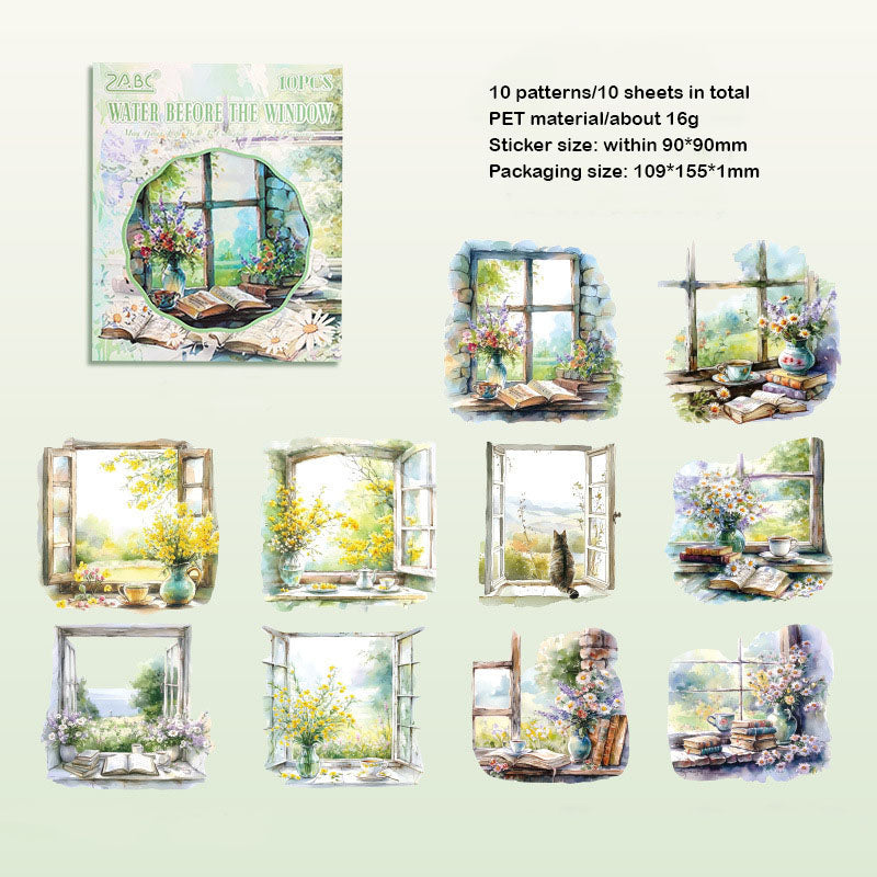 YJQF601 - sticker pack Yaju Qingfeng series creative handbook retro pet handbook material stickers 10 pieces