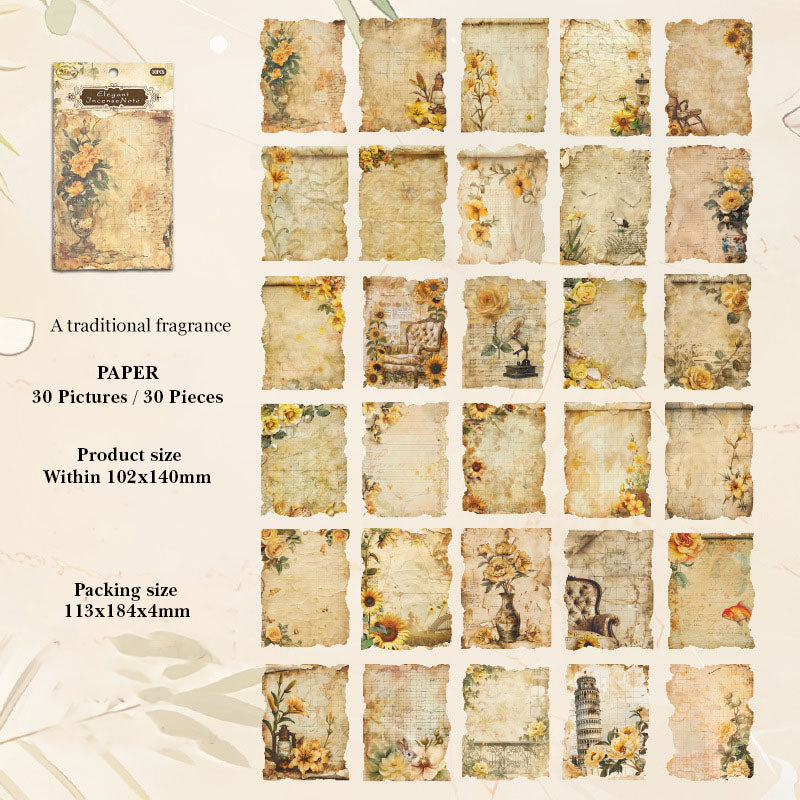 YMHJ602 - material paper Qimeng Huajian series non-sticky DIY collage retro creative notebook
