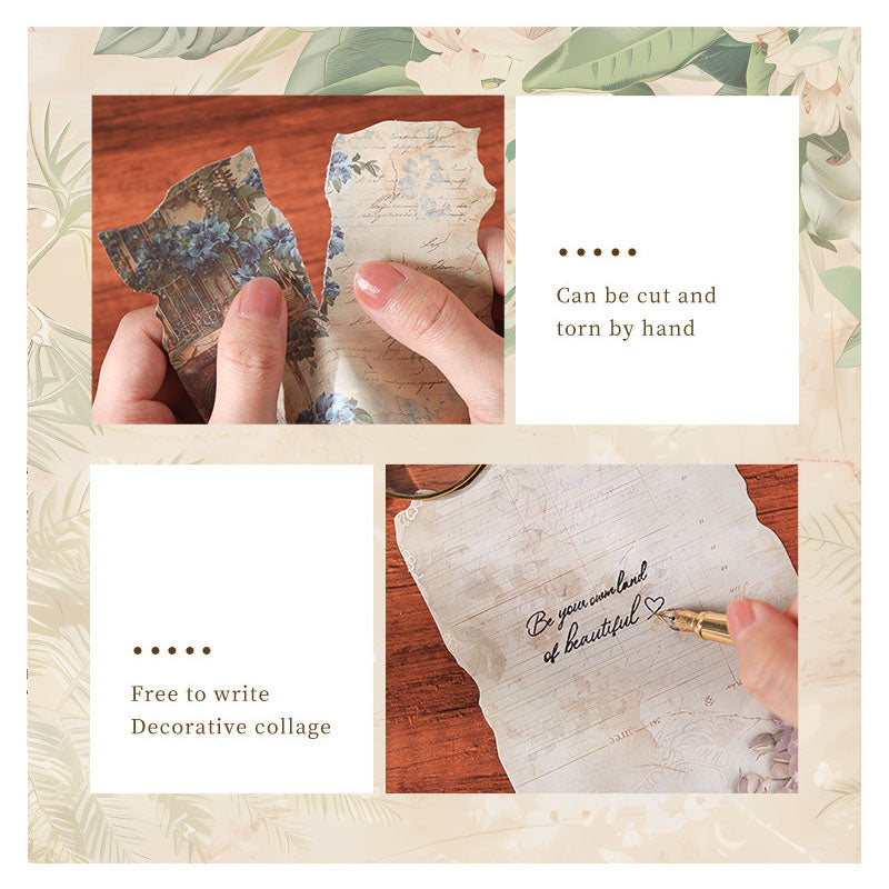 YMHJ602 - material paper Qimeng Huajian series non-sticky DIY collage retro creative notebook