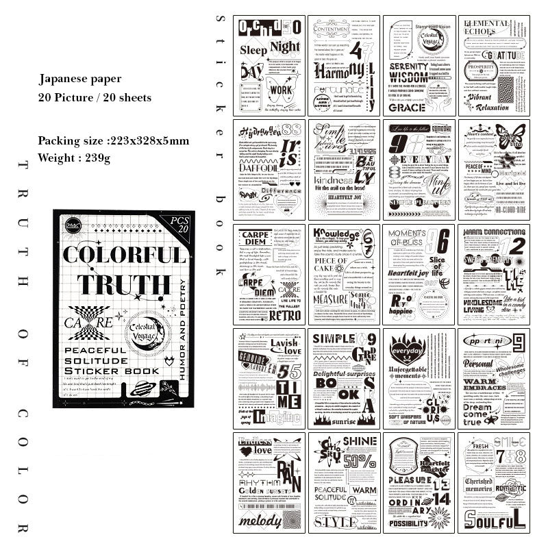 YMYS202 - stickers this humor and poetry series black and white English retro hand account material stickers diy stickers