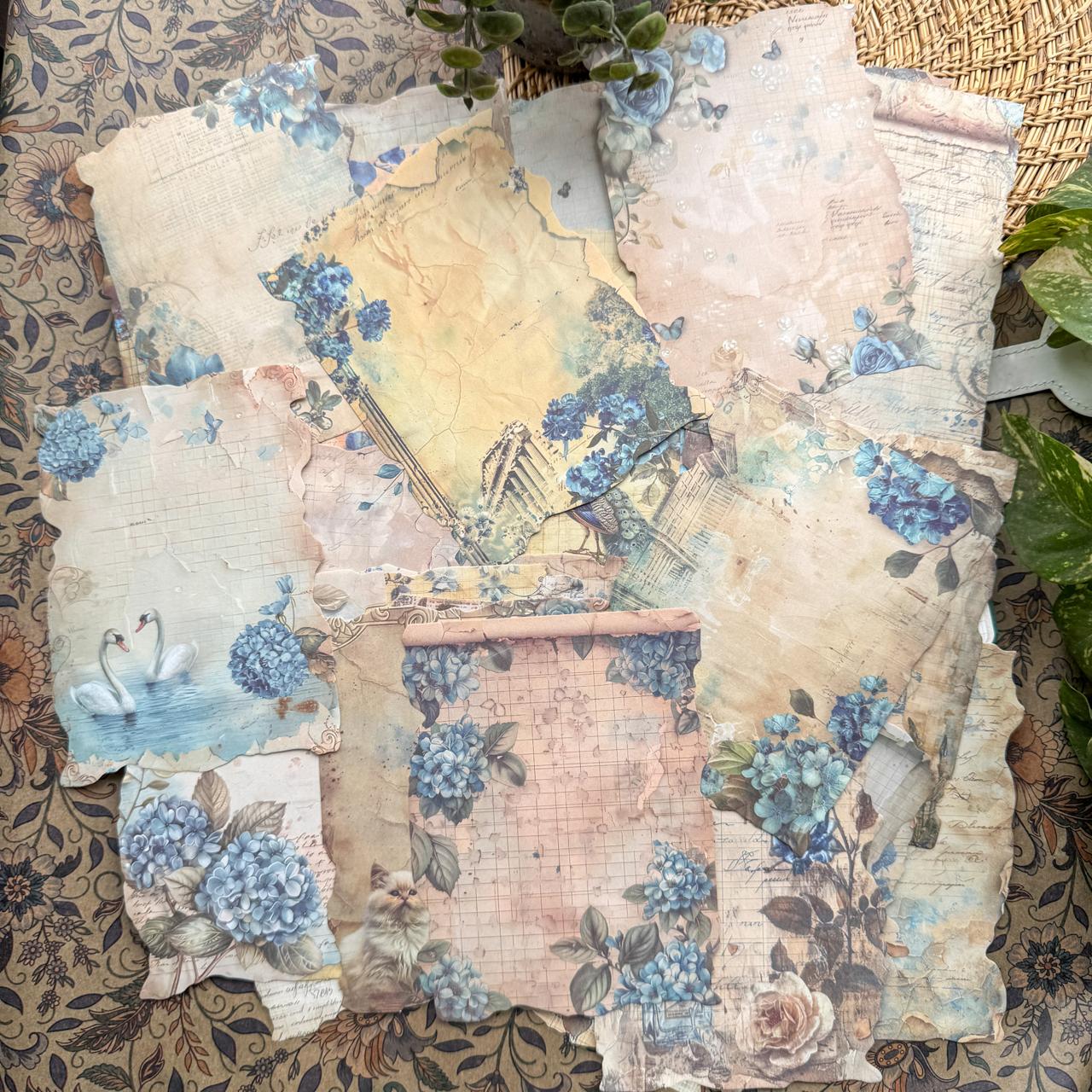 YMHJ603 - material paper Qimeng Huajian series non-sticky DIY collage retro creative notebook