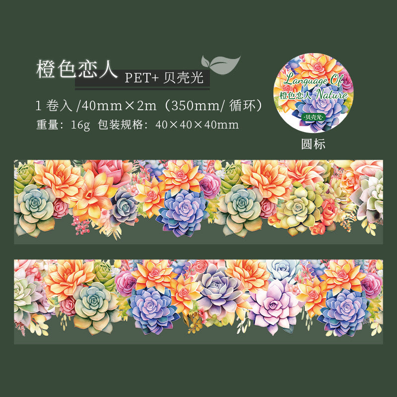 MHD-ZRZY002|R-C|-Floral Theme Transparent PET Sticker Roll | 40 mm | 2mtr