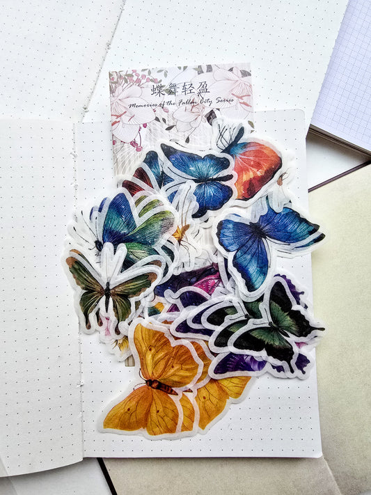Xxtz08a008|G-1| Translucent Deco Sticker Butterfly Series | 20*3 60pcs
