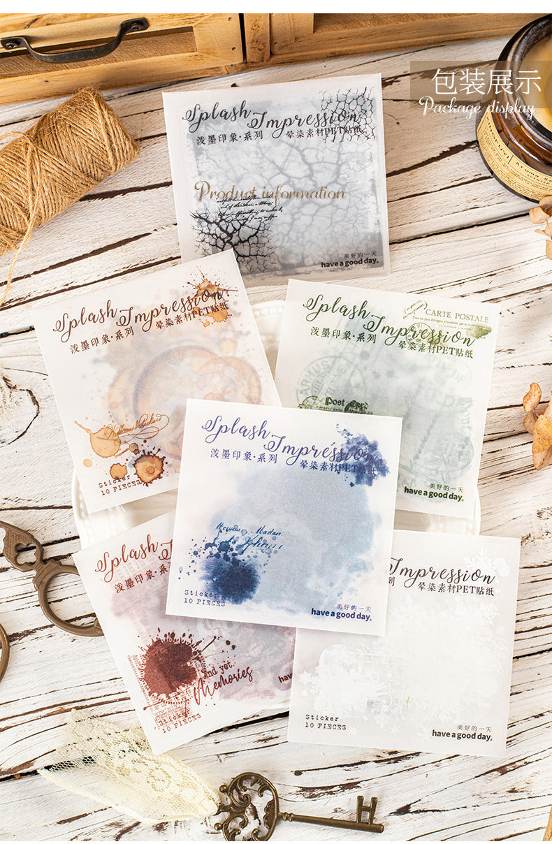 Pmyx005 Splash Impression PET Sticker | Splash collection | 10 pcs