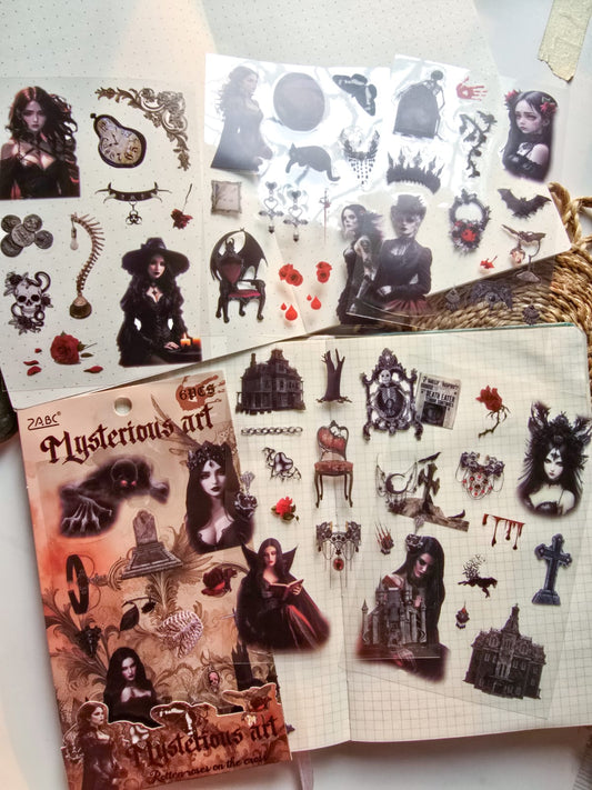 Atltb - 402 PET  Journal Pet Sticker goth   - 6 sheets