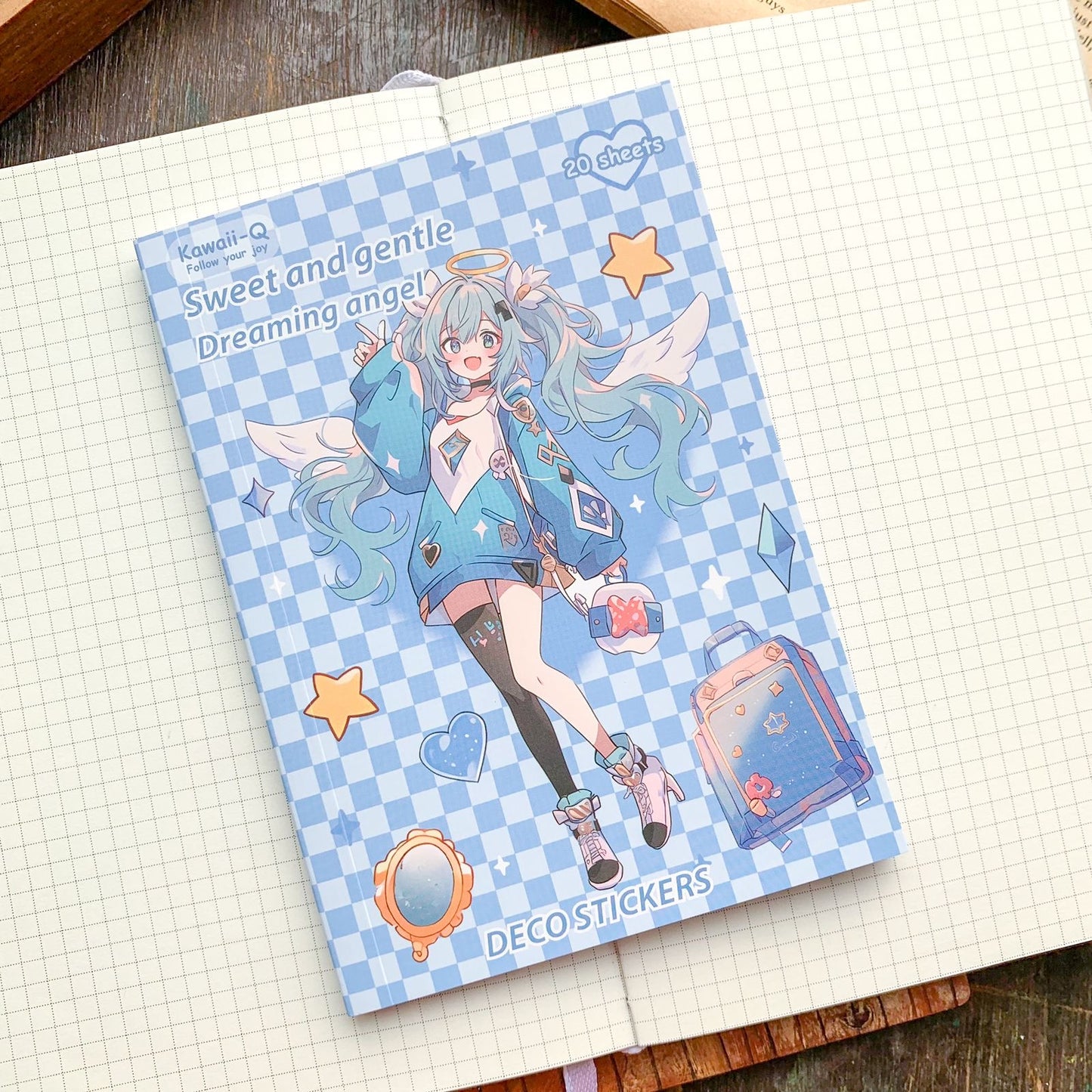 KQ1826|G-7| - Girl Deco Sticker Book | Sticker Book Kawaii Sweet and Gentle Dreaming Angel Girls Multi-colour 20 Sheets  | 105x148 mm