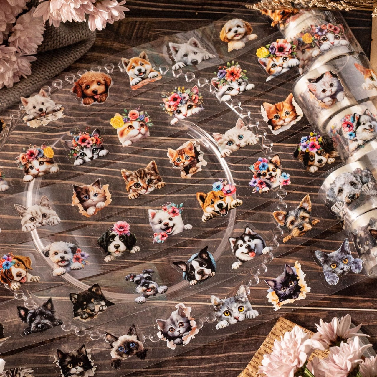 Mgjl003 PET Sticker Roll|RC| Animal Sticker Roll | Animal Sticker 40mmx2m