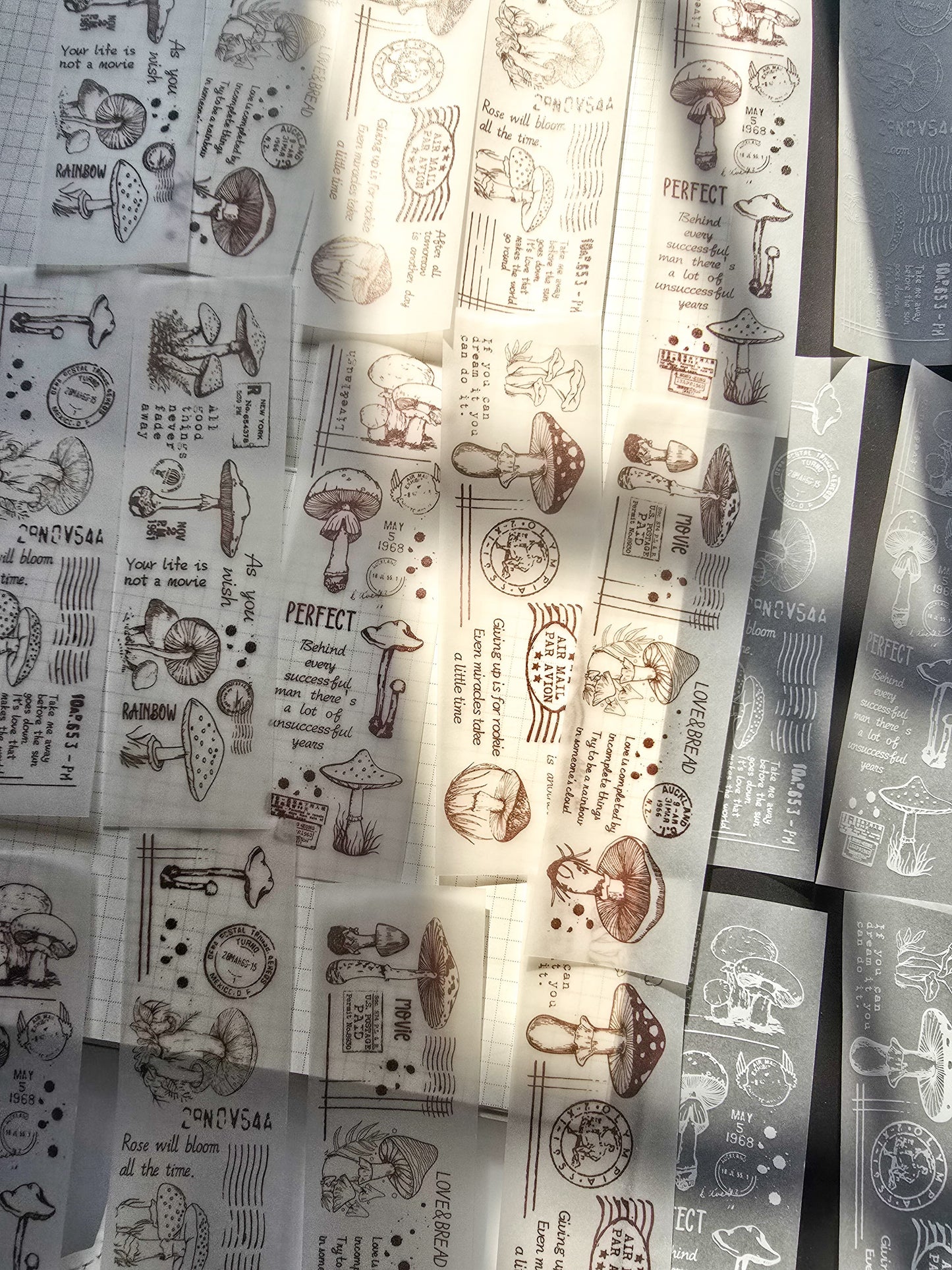 NNHY805|G-4| - sticker this murmur flower series creative retro sulphuric acid paper white ink hand account material 30 sheets into