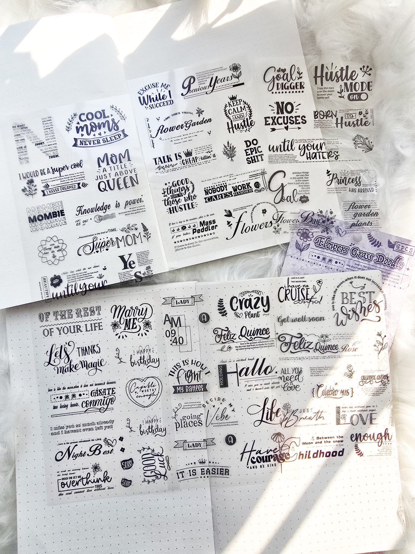 Yrqy402 Flower Grass Doodle Pet Sticker | 6 Sheet 100*150mm
