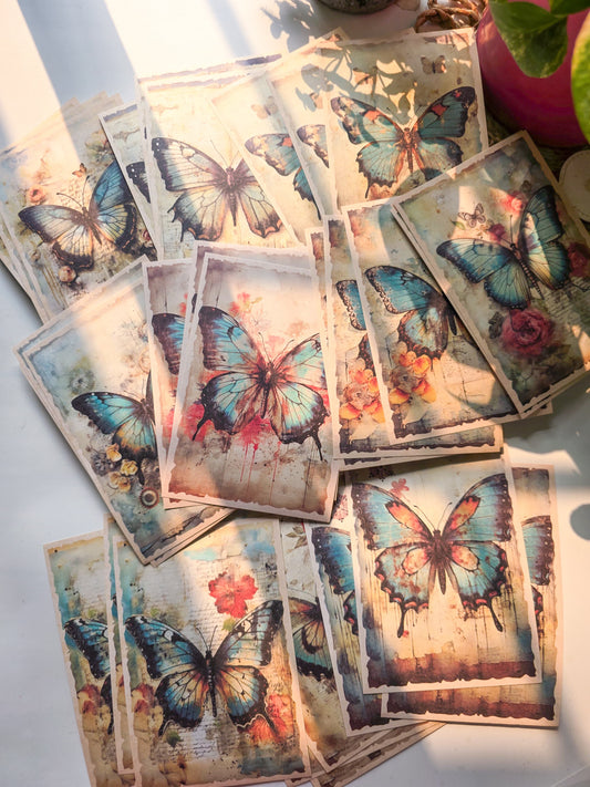 Mg0448 Retro Butterfly Paper Sheets 95*140Mm 30P