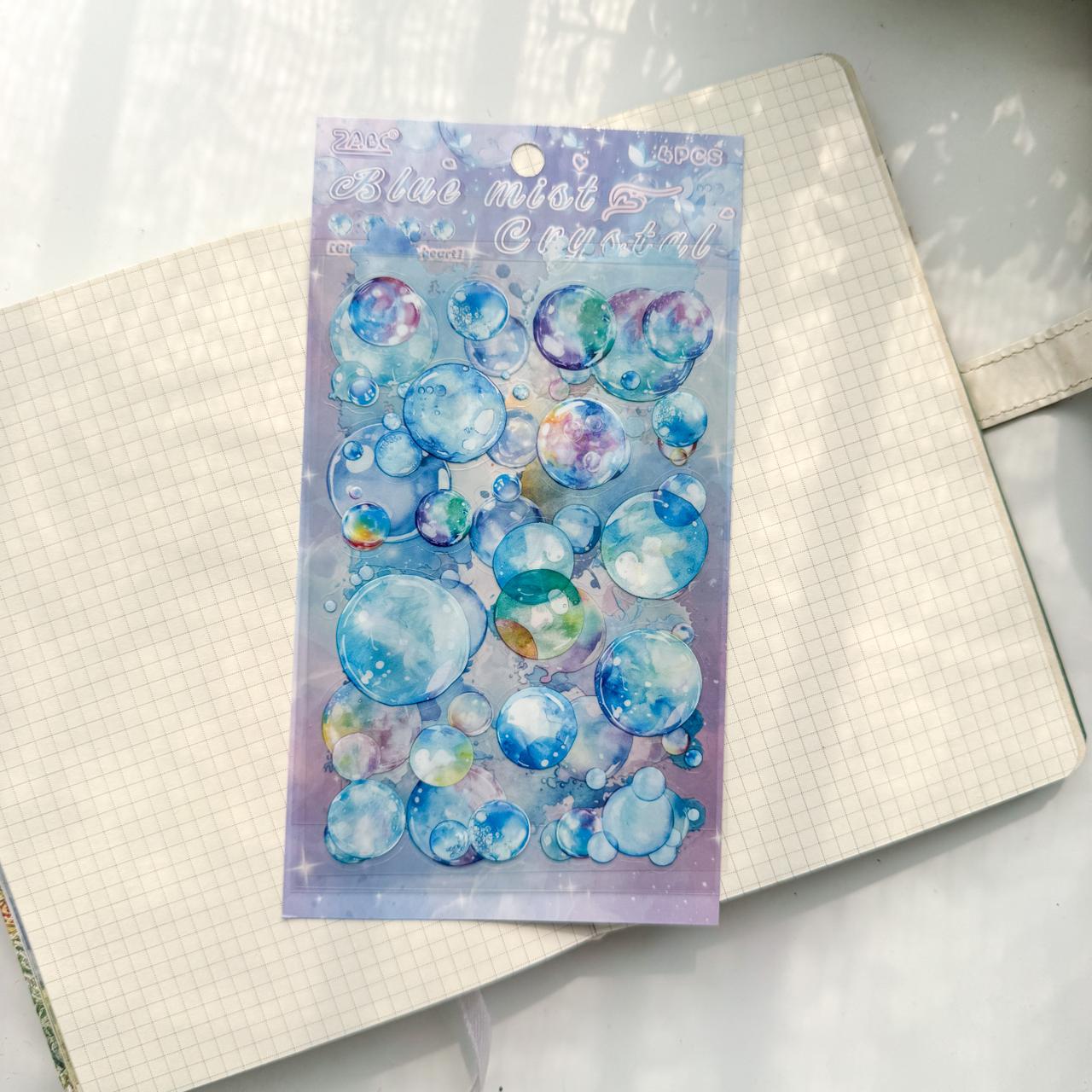 LLTX605|G-1| - pet stickers glass sugar heart series creative cut film stickers handbook material stickers 4 pieces