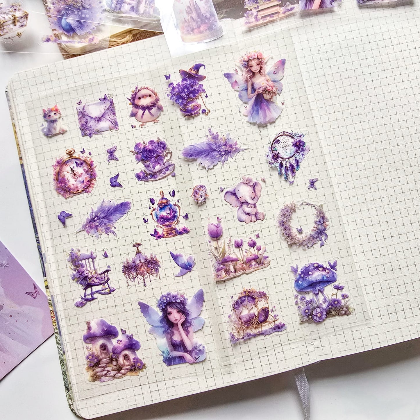 XYHM403|G9| - sticker pack Star Language Flower Dream series retro cut film handbook pet material stickers 6 pieces into 4 types
