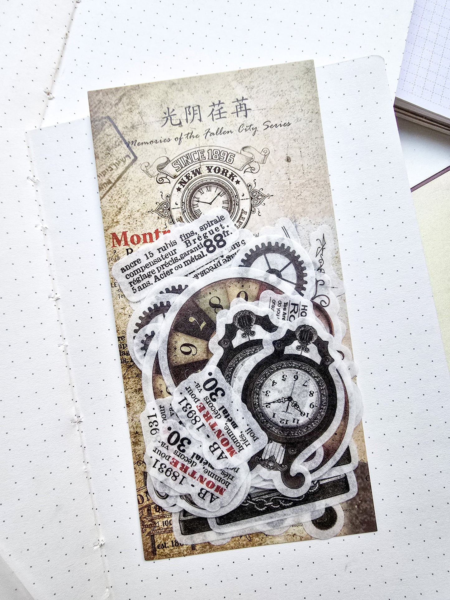 Xxtz08a005|G-1| Translucent Deco Sticker Clock Time Series | 20*3 60pcs