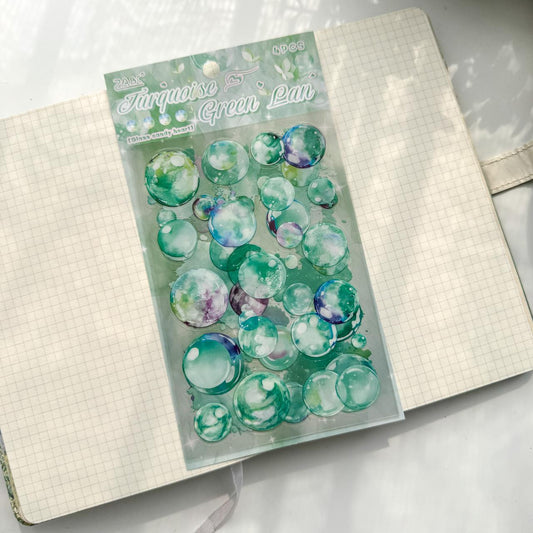 LLTX602|G-1|  pet stickers glass sugar heart series creative cut film stickers handbook material stickers 4 pieces