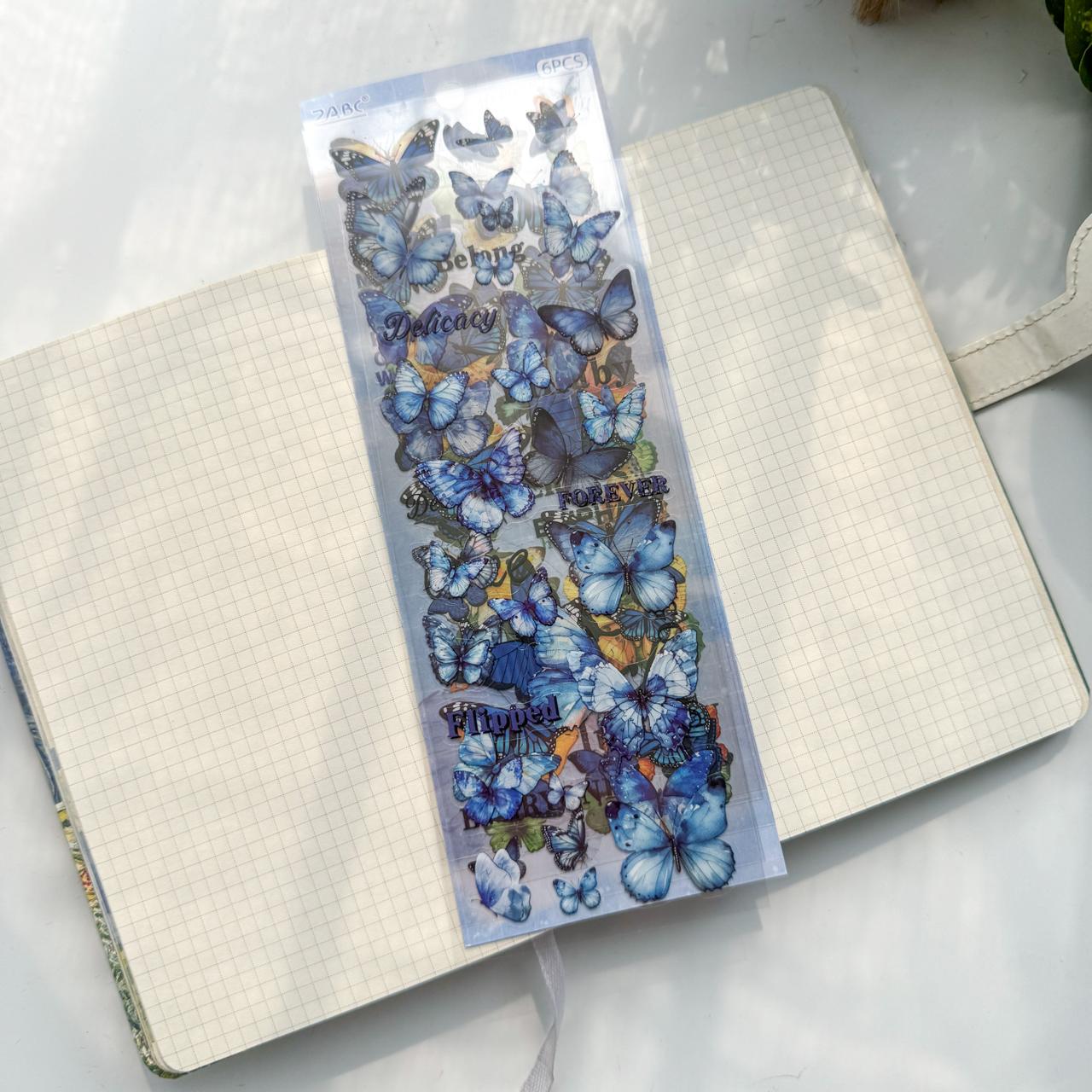 CYLG602|G-1|  sticker colorful wings streamer series butterfly cutting film hand account pet creative hand account material sticker