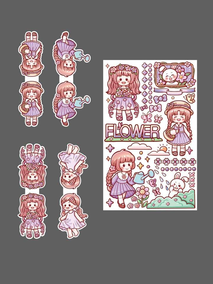 Kqmgjclsq-400|G-9| Magnetic Bookmark 4pcs | Translucent Sticker 1 Sheet Random Design