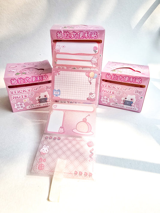 Km2759#4  - 1 pc Kawaii Sticker Roll Pink | 48 pcs Stickers | Pet Transparent Stickers | Bunny