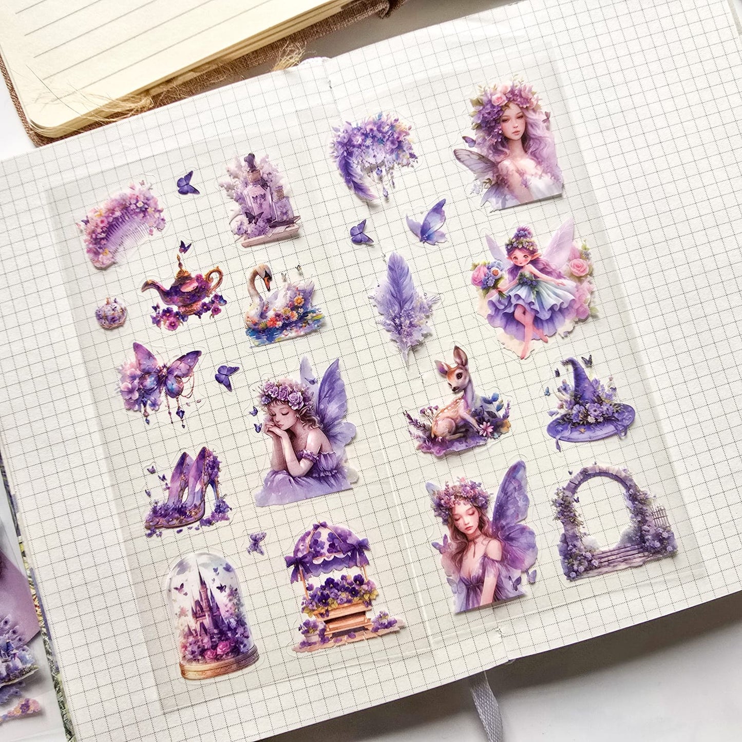 XYHM403|G9| - sticker pack Star Language Flower Dream series retro cut film handbook pet material stickers 6 pieces into 4 types