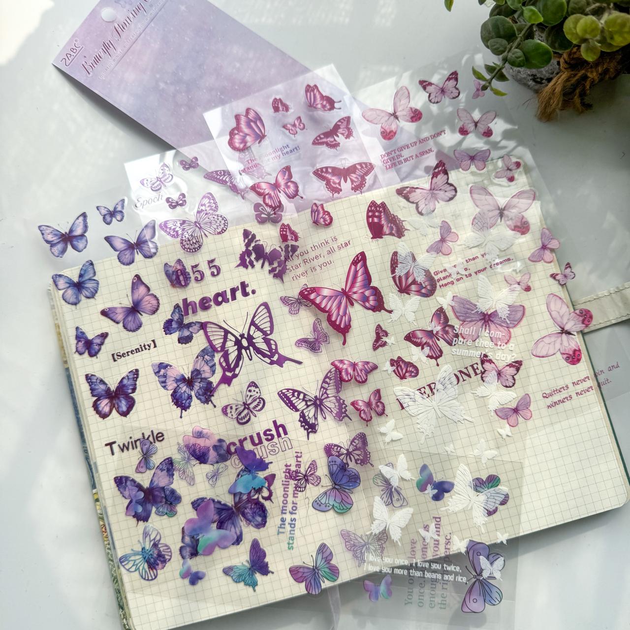 CYLG604|G-1|  sticker colorful wings streamer series butterfly cutting film hand account pet creative hand account material sticker