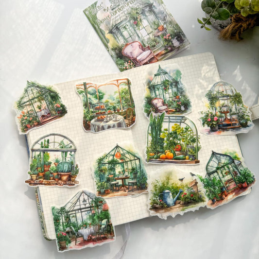 SZHJ601 |G2|  material pack watercolor dream series ins wind and paper hand curtain retro film DIY sticker