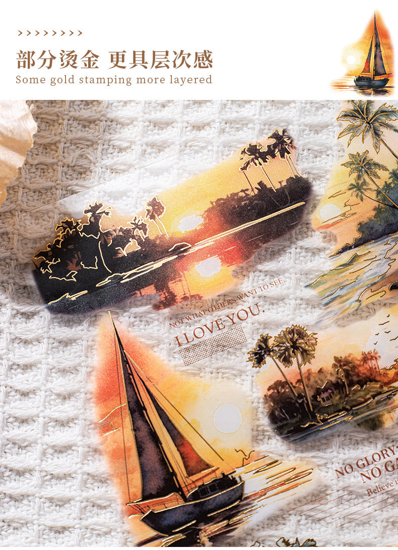 Zmlc006  PET Sticker | Journey Sunset | 2 Sheets 105x148mm