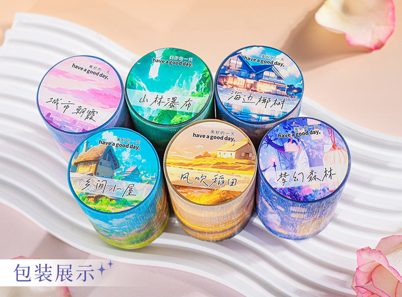 MHD-TYMJ006-|Rc| Scenery Theme Translucent PET Sticker Roll