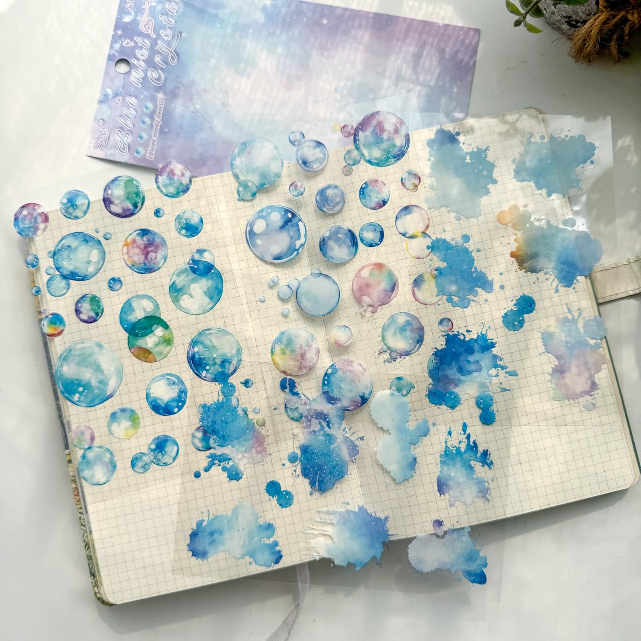 LLTX605|G-1| - pet stickers glass sugar heart series creative cut film stickers handbook material stickers 4 pieces