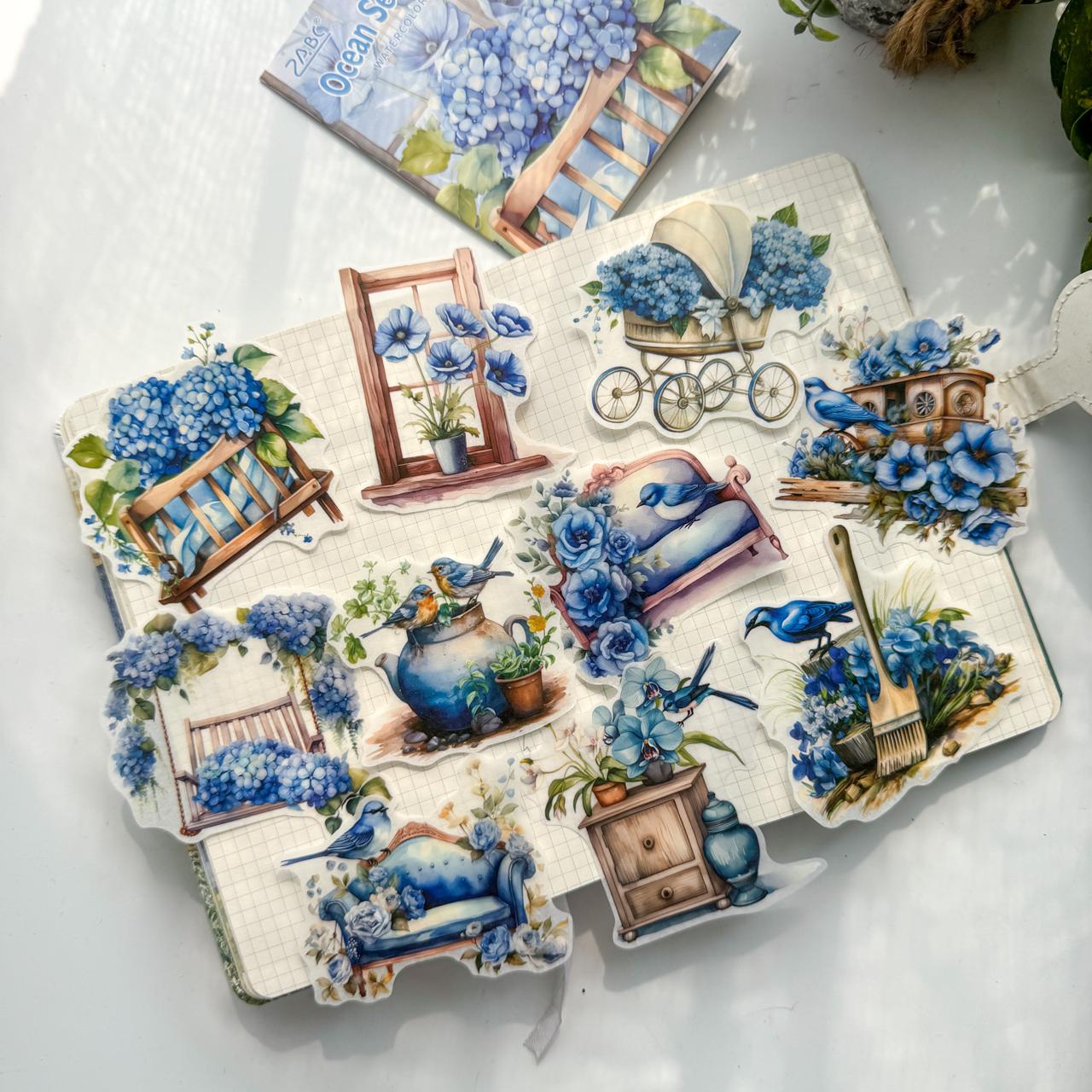 FHXY606 - sticker bag flowers elegant series special oil and paper hand curtain sticker background creative sticker
