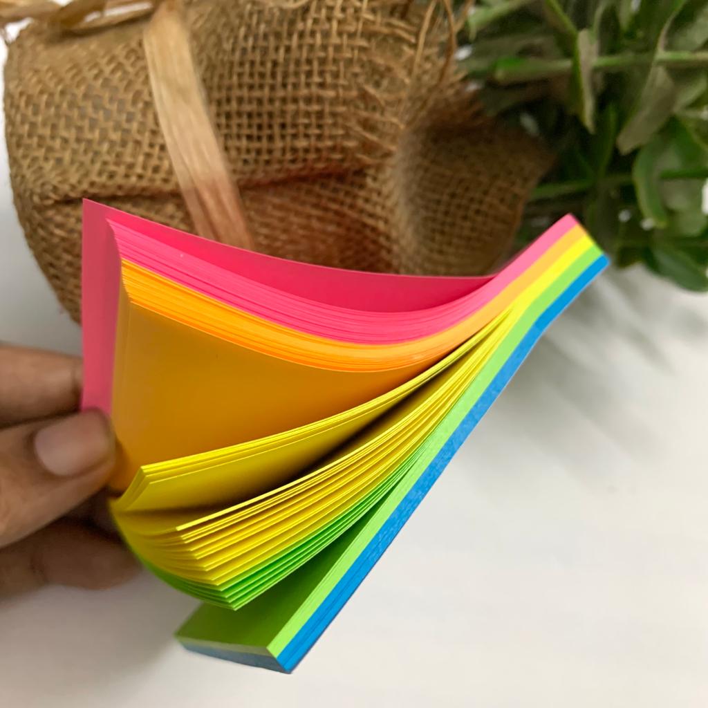 STICKY NOTE 5 colors  Neon | 3x3 Inch | Each Color 20 Pcs | Total 100 Pcs