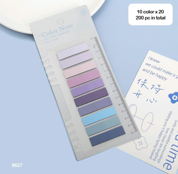 8627|G-12| Morandi STICKY NOTE 10 Colors 20 Sheets Each