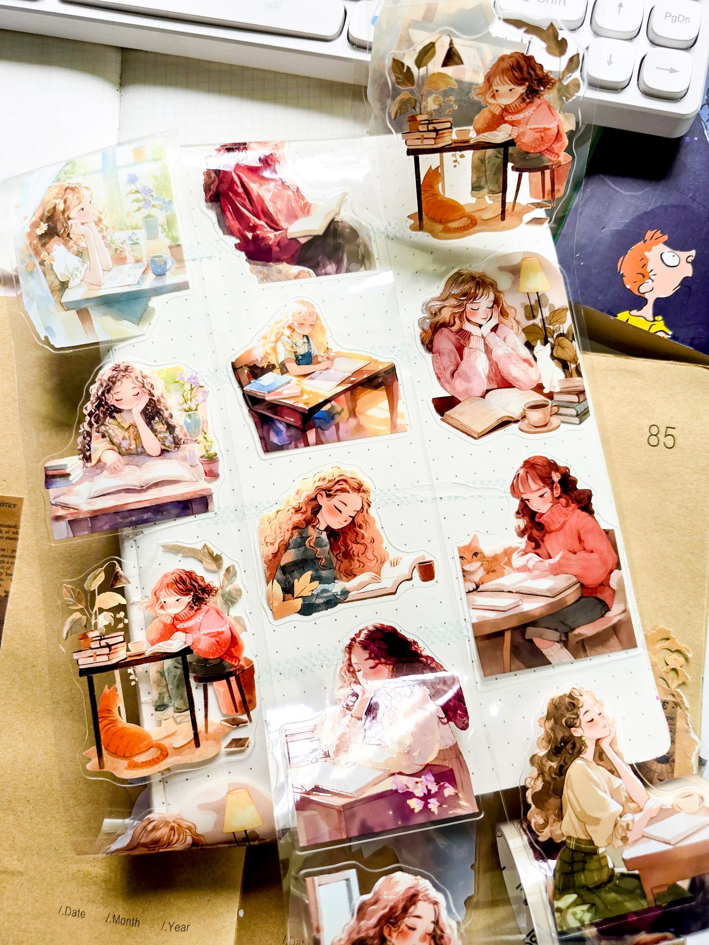 WHHX-202 | Forest Whispers" Themed Washi Tape | 1 Rolls Of Watercolor-Style Character Tape Intended For Journaling And Crafting | 60*2m/1000mm