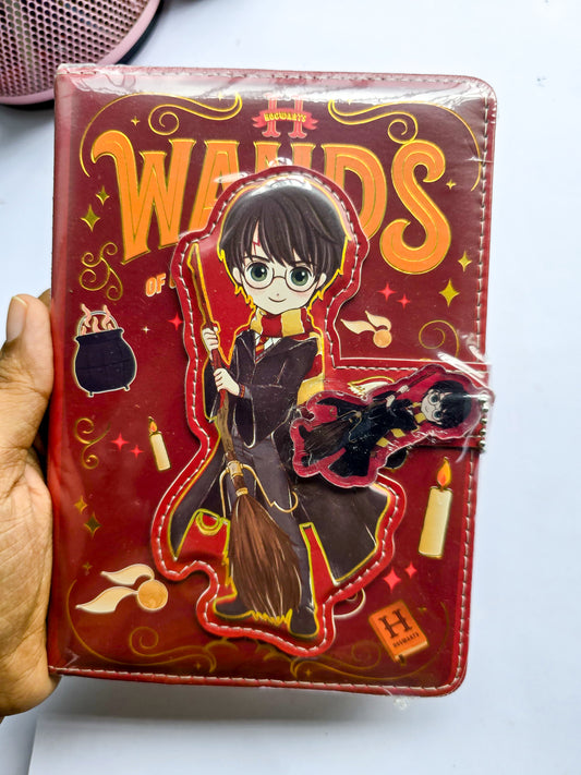 MG26610 | Harry Potter themed Notebook Featuring a 3D Chibi-Style Character On The Cover .Lock To Keep It Closed Securely Number of Pages in the Notebook is 95
