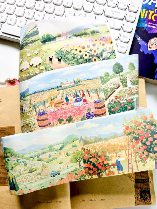 QQJG-201 | Branded Seeking Adventure In Happiness washi Tape | Rolls Are Designed For Journaling Scrapbooking  And DIY Crafts | 1pcs Roll