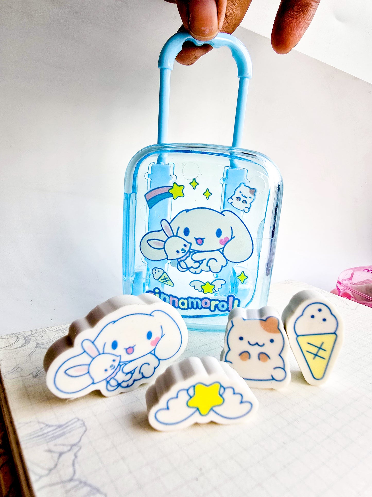 375 | Hello Kitty Cute Cat Trolley Basket Kawaii Eraser |