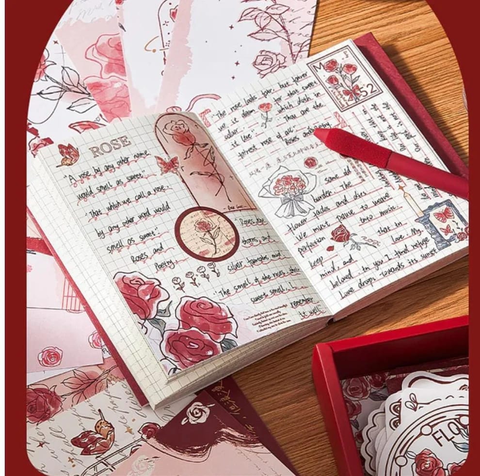 KQ22551-RM |RE |Journal kit | Journal Paper, Ruled Notebook,Journal, Stickers Combo