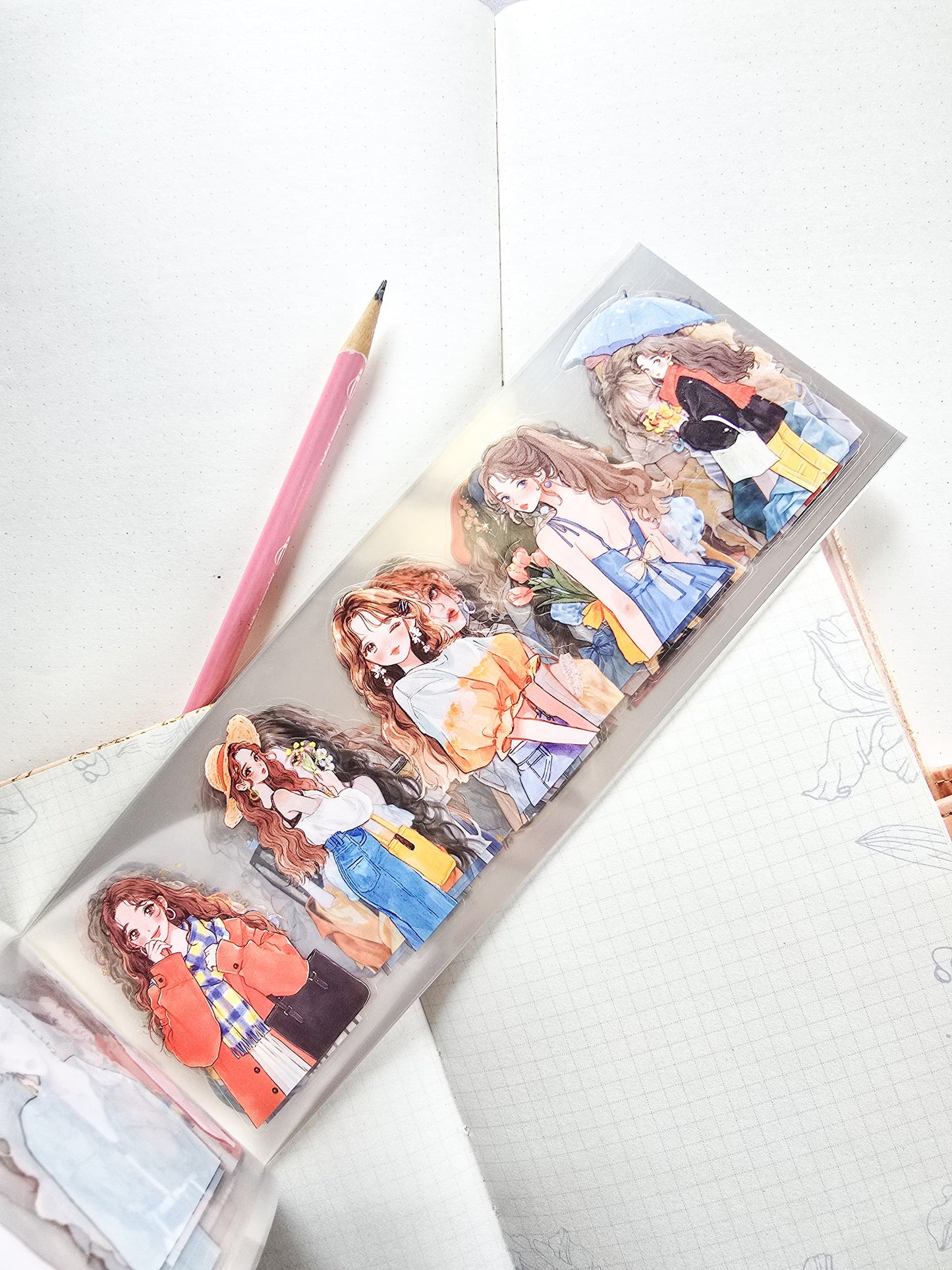 TYRJB-403 | Premium Character Sticker book for Journaling & Scrapbooking | 20 sheets Morning Poem Sticker Book|