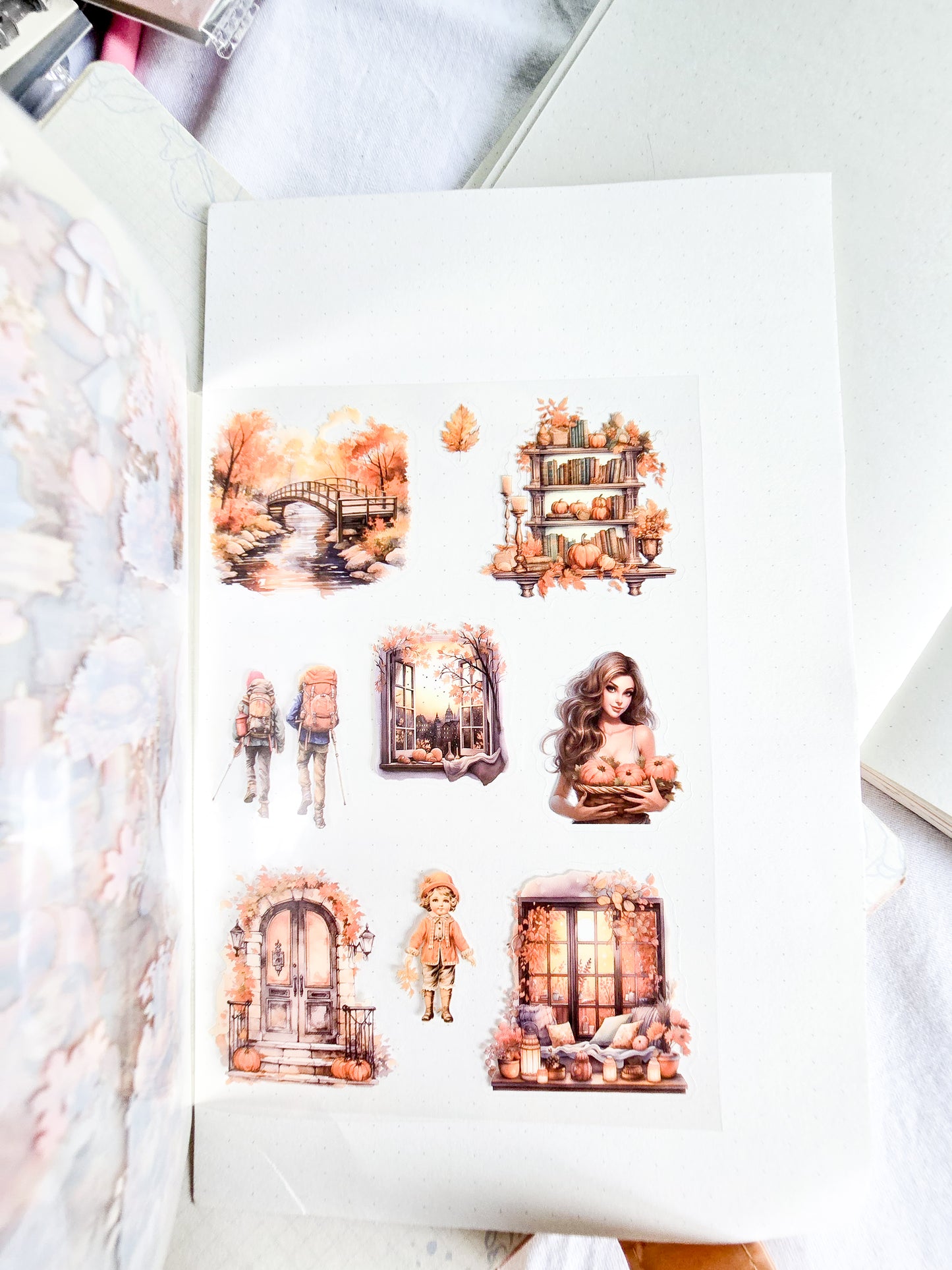 DSB-5350 | Four Seasons Tales Sticker Book | Featuring Vintage-Style Dreamy Aesthetics |  20 Sheets 10.5 * 14.8cm