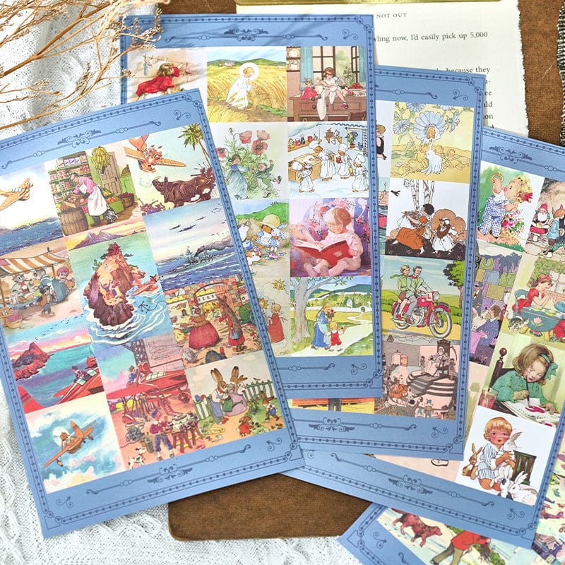 KQ1776 Vintage A Journey through Time (Folk Tale Series) | 20 Sheets. Vintage Sticker Book