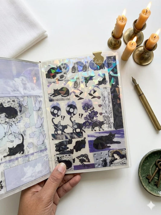GZBBX-403 | Fantasy of Days Past 20-sheet Retro PET Sticker Book | Featuring Waterproof PET Material And a Thematic Holographic Cover |
