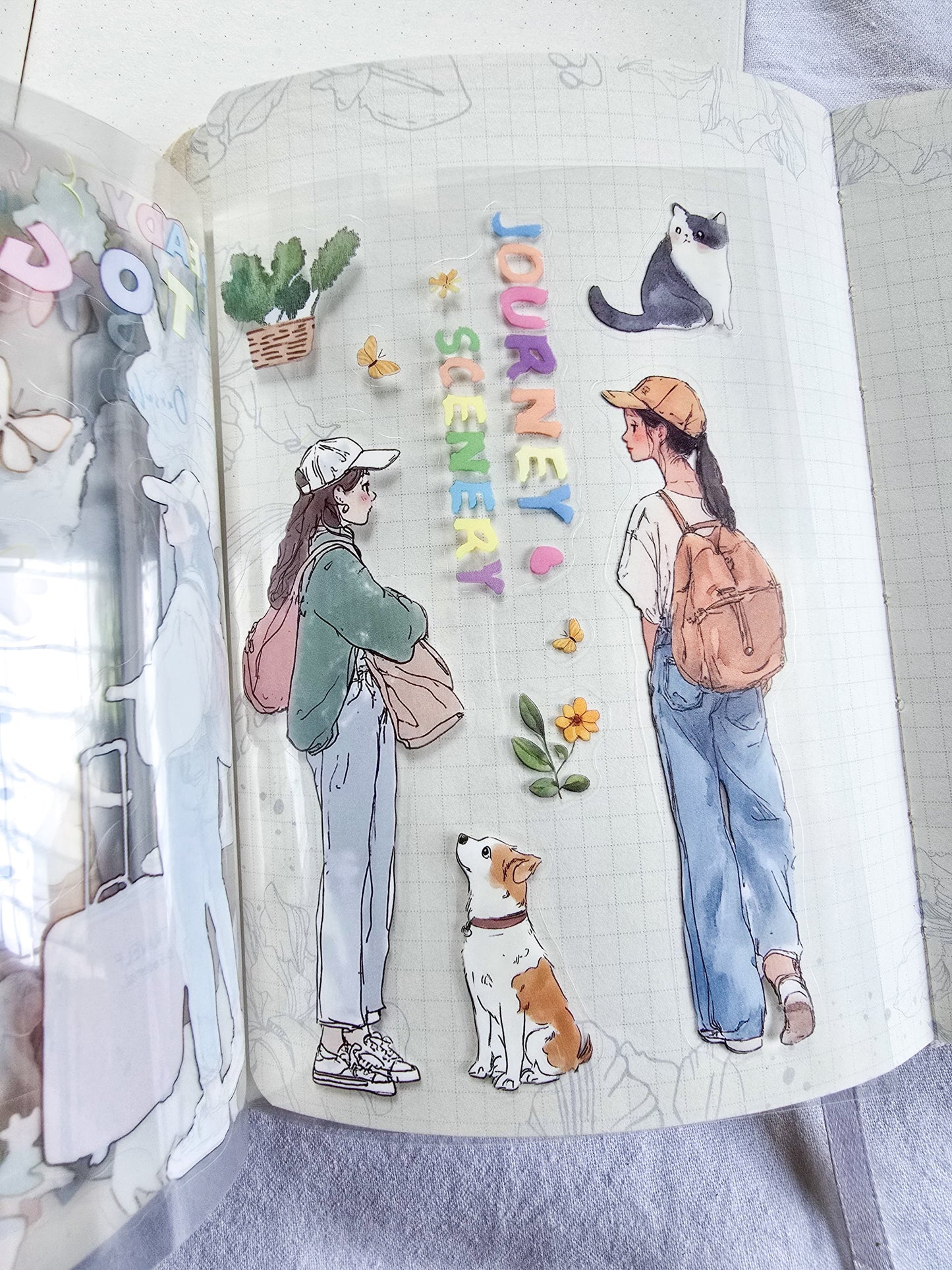 ZZPF-401| Cute Romantic Travel Themed PET Sticker Book | 20 Pcs Sticker Book