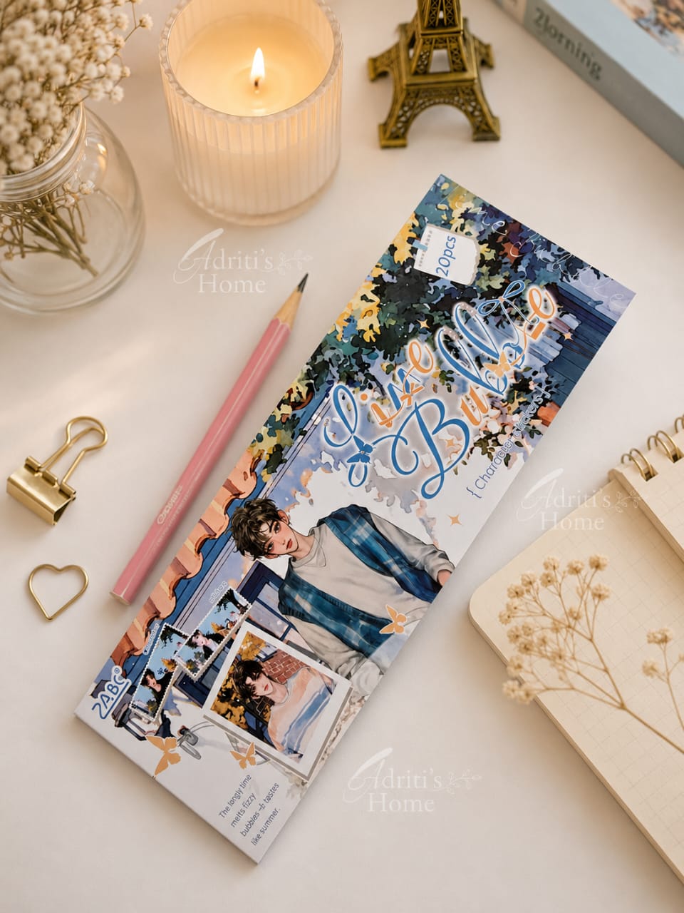 TYRJB-402 |  Lime Bubble Sticker Book 20-Sheet Transparent PET Sticker Book Featuring Seasonal Landscape Illustrations |