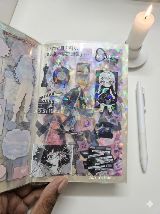 GZBBX-404 | Decorative Holographic Sticker Book From The PET  Poetry Collection of Youth Series |