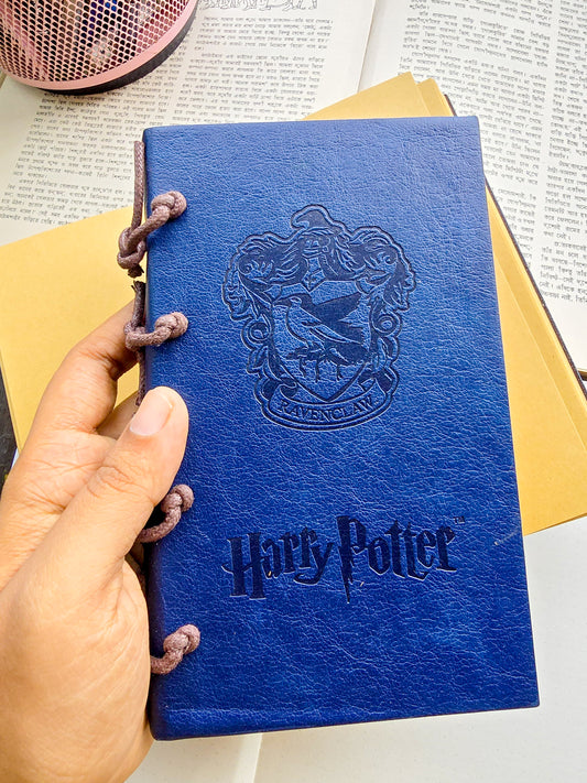 Harry Potter Inspired Ravenclaw Vintage Journal Note Book | Featuring a Textured Blue Cover, Embossed Ravenclaw Crest, Harry Potter Logo Number of Pages in the Notebook is 113