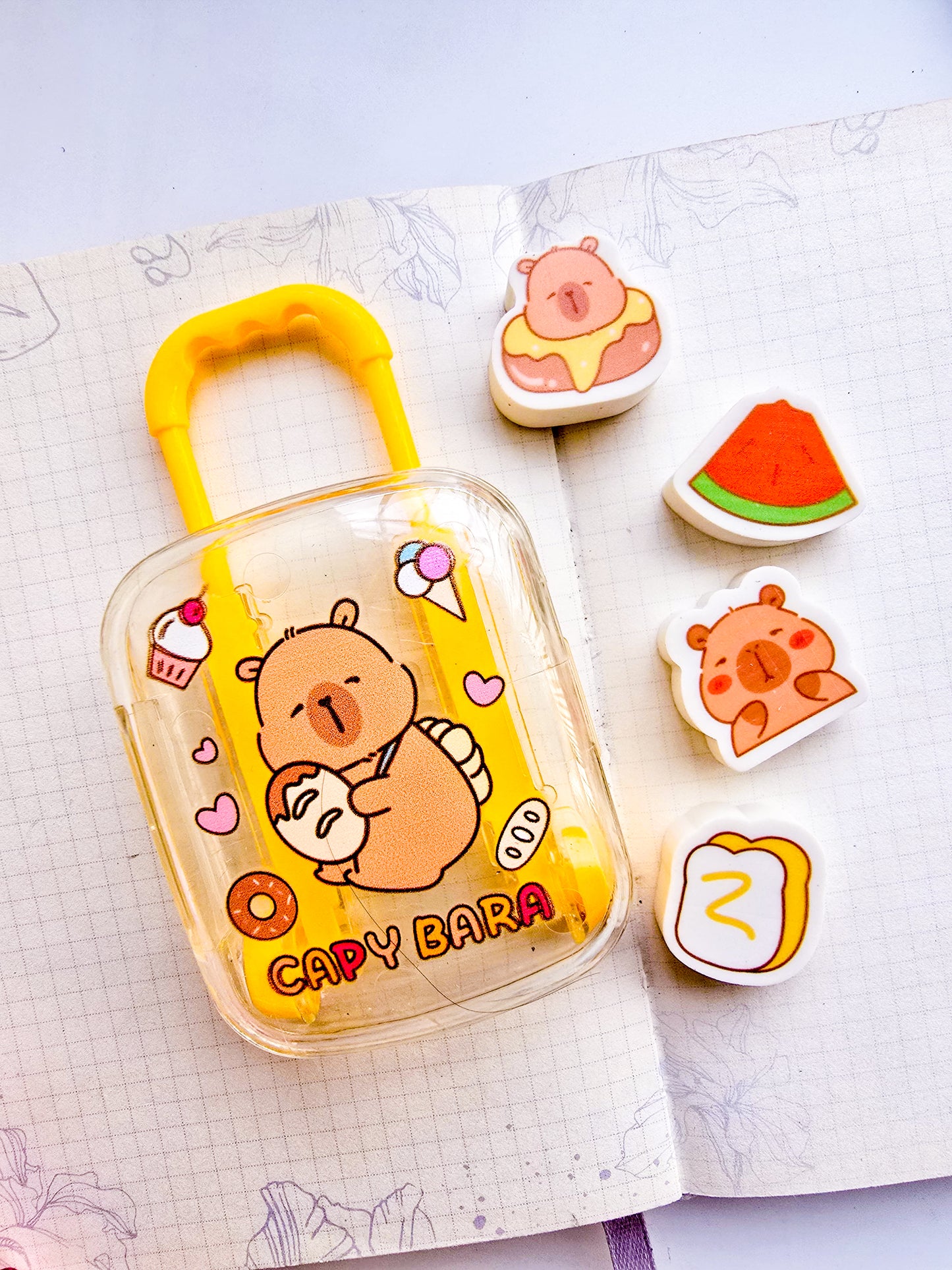 376 | Capy Bara Trolley Basket Kawaii Eraser |